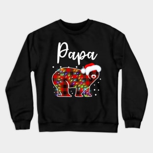 Papa Bear Pajama Red Buffalo Xmas Family Christmas Dad Crewneck Sweatshirt